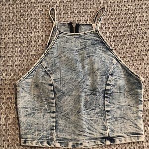 Jean crop top.